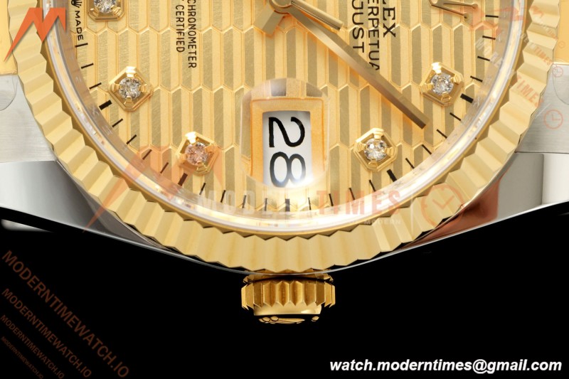 Rolex - Datejust 126233 36mm Oys Flt 904L YG/SS G-Wave/Dia ARF SH3235