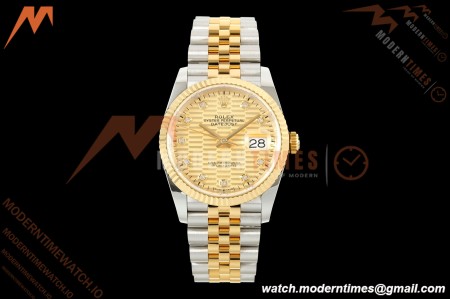 Rolex - Datejust 126233 36mm Jub Flt 904L YG/SS G-Wave/Dia ARF SH3235