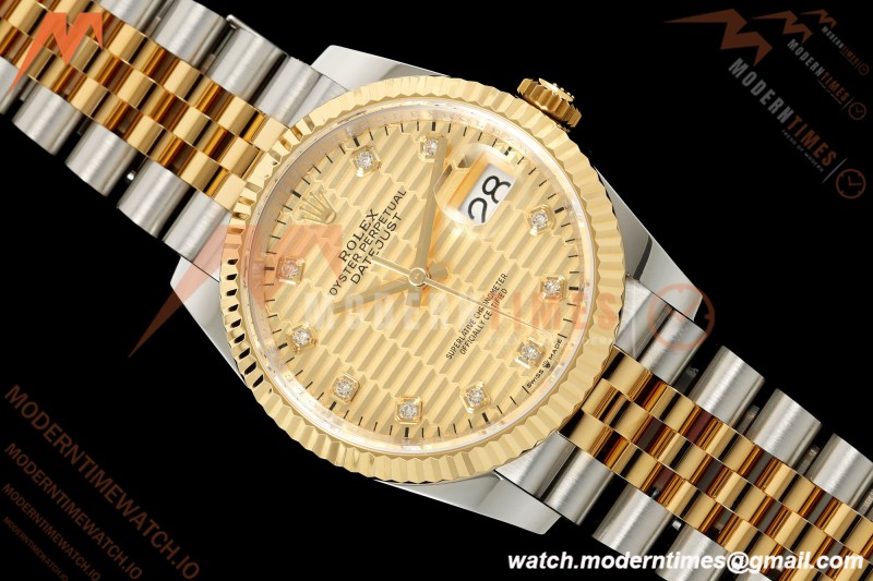 Rolex - Datejust 126233 36mm Jub Flt 904L YG/SS G-Wave/Dia ARF SH3235