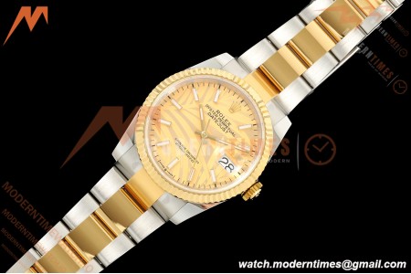 Rolex - Datejust 126233 36mm Oys Flt 904L YG/SS G-Palm/Stk ARF SH3235