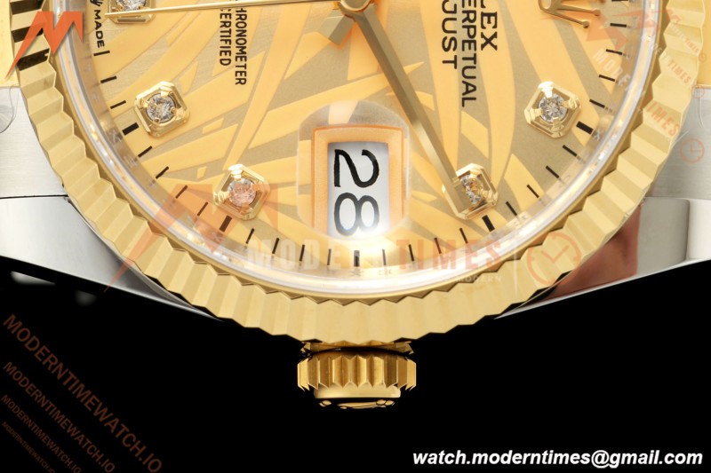Rolex - Datejust 126233 36mm Oys Flt 904L YG/SS G-Palm/Dia ARF SH3235 | 롤렉스 - 데이트저스트 126233 36mm 오이즈 플렛 904L YG/SS G-팜/다이아 ARF SH3235