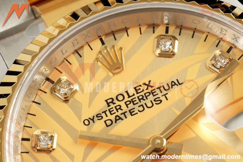 Rolex - Datejust 126233 36mm Oys Flt 904L YG/SS G-Palm/Dia ARF SH3235 | 롤렉스 - 데이트저스트 126233 36mm 오이즈 플렛 904L YG/SS G-팜/다이아 ARF SH3235