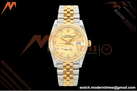Rolex - Datejust 126233 36mm Jub Flt 904L YG/SS G-Palm/Dia ARF SH3235