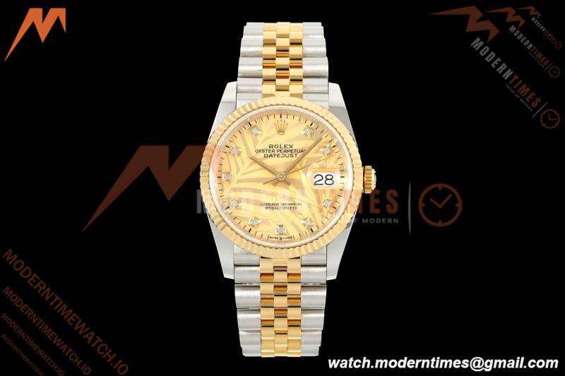 Rolex - Datejust 126233 36mm Jub Flt 904L YG/SS G-Palm/Dia ARF SH3235 | 롤렉스 - 데이트저스트 126233 36mm 주브 플랫 904L YG/SS G-팜/다이아 ARF SH3235