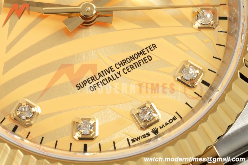Rolex - Datejust 126233 36mm Jub Flt 904L YG/SS G-Palm/Dia ARF SH3235 | 롤렉스 - 데이트저스트 126233 36mm 주브 플랫 904L YG/SS G-팜/다이아 ARF SH3235