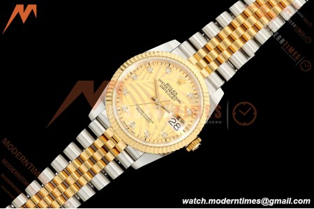 Rolex - Datejust 126233 36mm Jub Flt 904L YG/SS G-Palm/Dia ARF SH3235