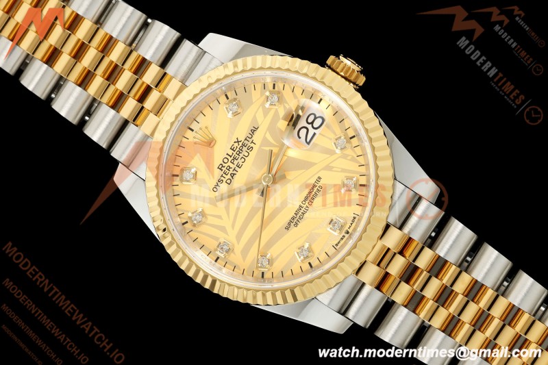 Rolex - Datejust 126233 36mm Jub Flt 904L YG/SS G-Palm/Dia ARF SH3235 | 롤렉스 - 데이트저스트 126233 36mm 주브 플랫 904L YG/SS G-팜/다이아 ARF SH3235