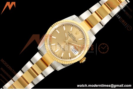 Rolex - Datejust 126233 36mm Oys Flt 904L YG/SS Gold/Stk ARF SH3235