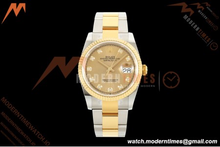 Rolex - Datejust 126233 36mm Oys Flt 904L YG/SS Gold/Dia ARF SH3235