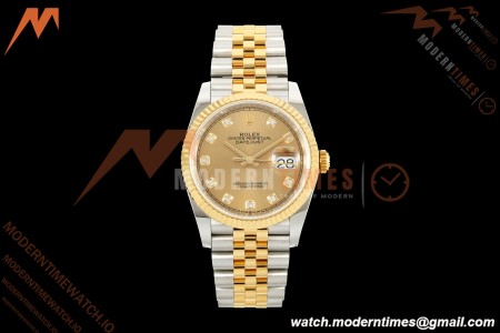 Rolex - Datejust 126233 36mm Jub Flt 904L YG/SS Gold/Dia ARF SH3235