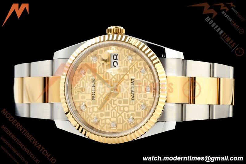 Rolex - Datejust 126233 36mm Oys Flt 904L YG/SS Gold/Rmn ARF SH3235 | 롤렉스 - 데이트저스트 126233 36mm 오이즈 플렛 904L YG/SS 실버 주브/다이아 ARF SH3235