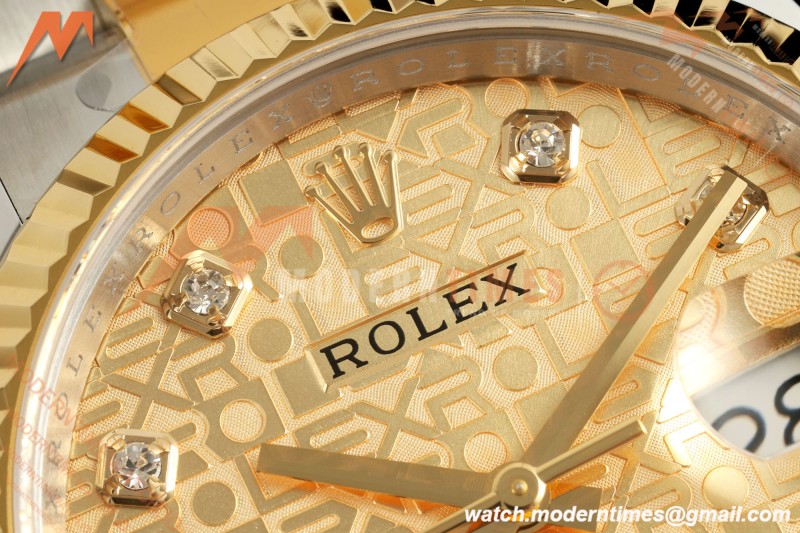 Rolex - Datejust 126233 36mm Oys Flt 904L YG/SS Gold/Rmn ARF SH3235 | 롤렉스 - 데이트저스트 126233 36mm 오이즈 플렛 904L YG/SS 실버 주브/다이아 ARF SH3235