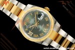 Rolex - Datejust 126233 36mm Oys Flt 904L YG/SS Green/Rmn ARF SH3235