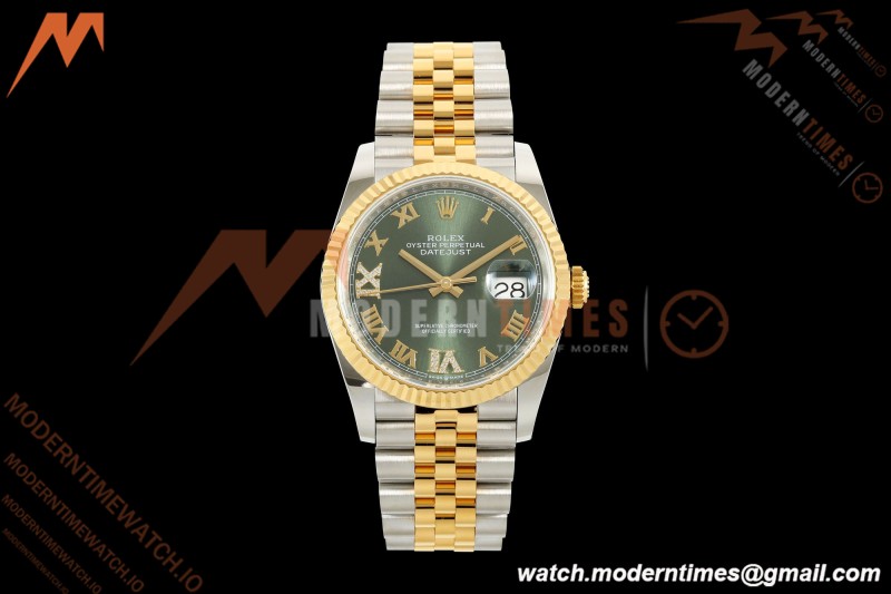 Rolex - Datejust 126233 36mm Jub Flt 904L YG/SS Green/Rmn ARF SH3235 | 롤렉스 - 데이트저스트 126233 36mm 주브 플랫 904L YG/SS 그린/Rmn ARF SH3235