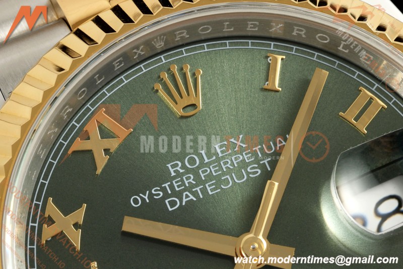 Rolex - Datejust 126233 36mm Jub Flt 904L YG/SS Green/Rmn ARF SH3235 | 롤렉스 - 데이트저스트 126233 36mm 주브 플랫 904L YG/SS 그린/Rmn ARF SH3235