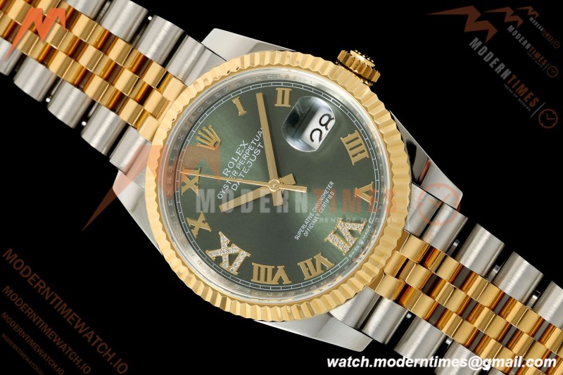 Rolex - Datejust 126233 36mm Jub Flt 904L YG/SS Green/Rmn ARF SH3235 | 롤렉스 - 데이트저스트 126233 36mm 주브 플랫 904L YG/SS 그린/Rmn ARF SH3235