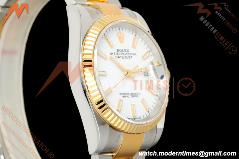 Rolex - Datejust 126233 36mm Oys Flt 904L YG/SS Wht/Stk ARF SH3235
