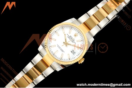Rolex - Datejust 126233 36mm Oys Flt 904L YG/SS Wht/Stk ARF SH3235