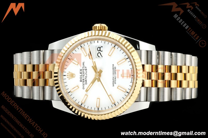 Rolex - Datejust 126233 36mm Jub Flt 904L YG/SS Wht/Stk ARF SH3235