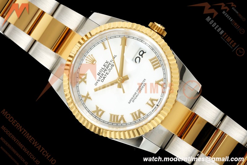 Rolex - Datejust 126233 36mm Oys Flt 904L YG/SS Wht/Rmn ARF SH3235