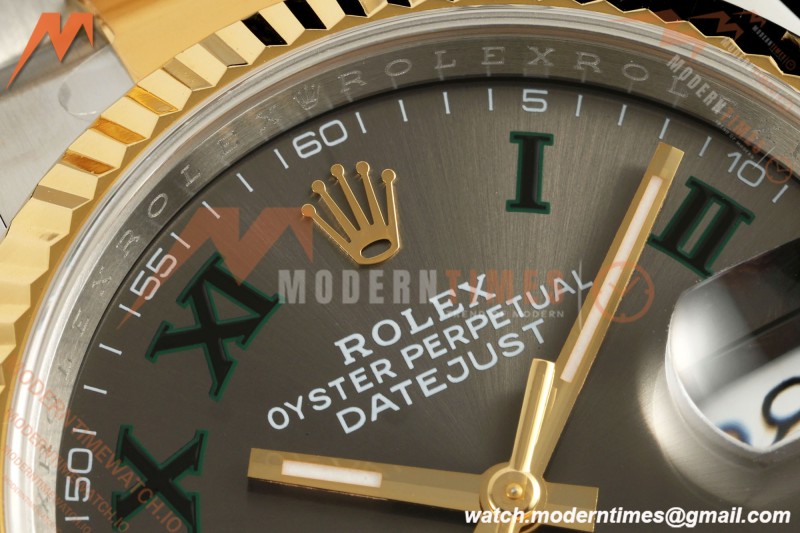 Rolex - Datejust 126233 36mm Oys Flt 904L YG/SS Grey/Rmn Wimbledon Dial ARF SH3235