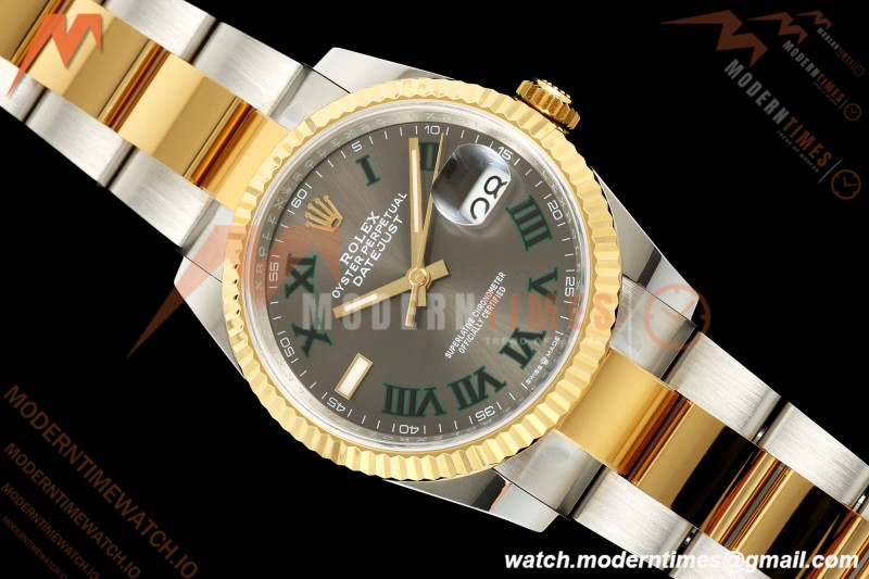 Rolex - Datejust 126233 36mm Oys Flt 904L YG/SS Grey/Rmn Wimbledon Dial ARF SH3235
