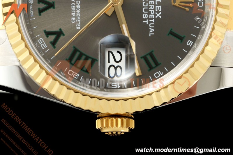 Rolex - Datejust 126233 36mm Oys Flt 904L YG/SS Grey/Rmn Wimbledon Dial ARF SH3235