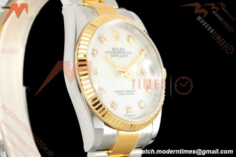 Rolex - Datejust 126233 36mm Oys Flt 904L YG/SS Wht/MOP/Dia ARF SH3235