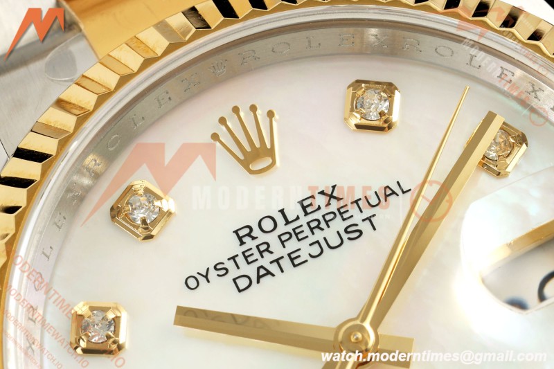Rolex - Datejust 126233 36mm Oys Flt 904L YG/SS Wht/MOP/Dia ARF SH3235