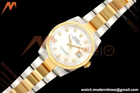 Rolex - Datejust 126233 36mm Oys Flt 904L YG/SS Wht/MOP/Dia ARF SH3235