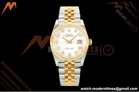 Rolex - Datejust 126233 36mm Oys Flt 904L YG/SS Wht/MOP/Dia ARF SH3235 | 롤렉스 - 데이트저스트 126233 36mm 주브 플랫 904L YG/SS 화이트/MOP/직경 ARF SH3235