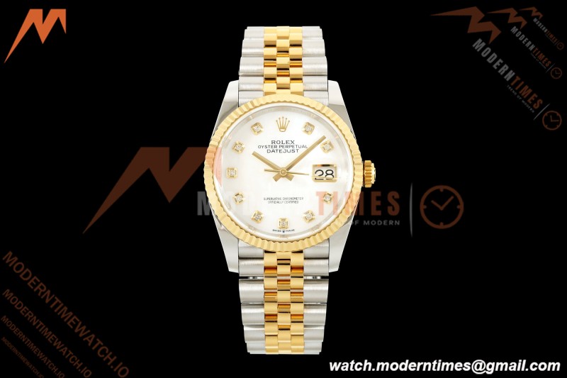 Rolex - Datejust 126233 36mm Jub Flt 904L YG/SS Wht/MOP/Dia ARF SH3235