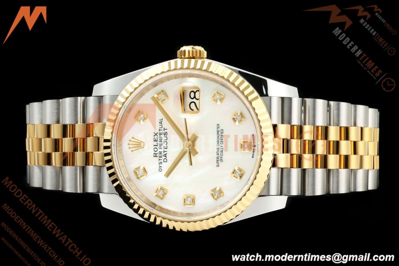 Rolex - Datejust 126233 36mm Jub Flt 904L YG/SS Wht/MOP/Dia ARF SH3235