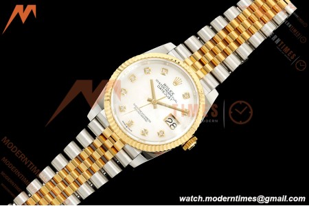 Rolex - Datejust 126233 36mm Oys Flt 904L YG/SS Wht/MOP/Dia ARF SH3235 | 롤렉스 - 데이트저스트 126233 36mm 주브 플랫 904L YG/SS 화이트/MOP/직경 ARF SH3235