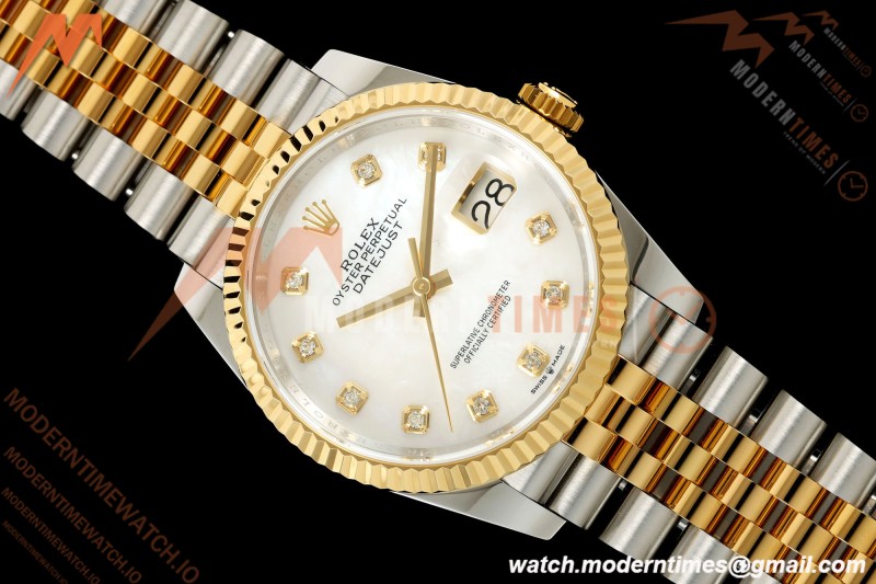 Rolex - Datejust 126233 36mm Jub Flt 904L YG/SS Wht/MOP/Dia ARF SH3235