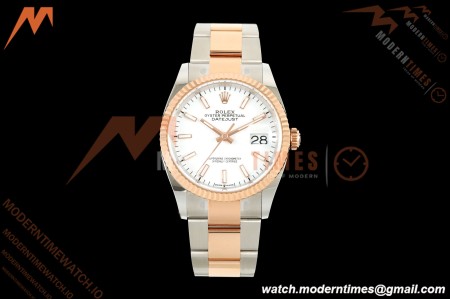 Rolex - Datejust 126231 36mm Oys Flt 904L RG/SS Wht/Stk ARF SH3235 | 롤렉스 - 데이트저스트 126231 36mm 오이스 플렛 904L RG/SS 화이트/스틸 ARF SH3235