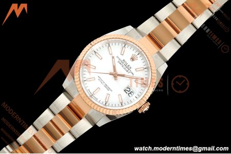 Rolex - Datejust 126231 36mm Oys Flt 904L RG/SS Wht/Stk ARF SH3235 | 롤렉스 - 데이트저스트 126231 36mm 오이스 플렛 904L RG/SS 화이트/스틸 ARF SH3235