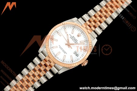 Rolex - Datejust 126231 36mm Jub Flt 904L RG/SS Wht/Stk ARF SH3235