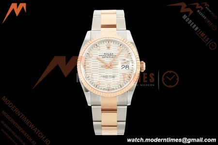 Rolex - Datejust 126231 36mm Oys Flt 904L RG/SS F-Silv/Dia ARF SH3235