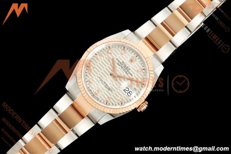 Rolex - Datejust 126231 36mm Oys Flt 904L RG/SS F-Silv/Dia ARF SH3235