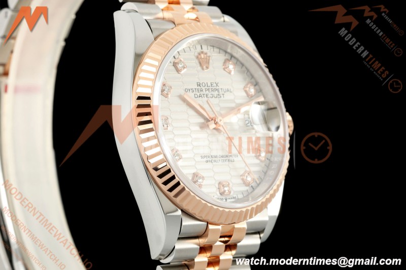 Rolex - Datejust 126231 36mm Jub Flt 904L RG/SS F-Silv/Dia ARF SH3235 | 롤렉스 - 데이트저스트 126231 36mm Jub Flt 904L RG/SS F-실브/Dia ARF SH3235