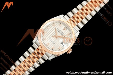 Rolex - Datejust 126231 36mm Jub Flt 904L RG/SS F-Silv/Dia ARF SH3235
