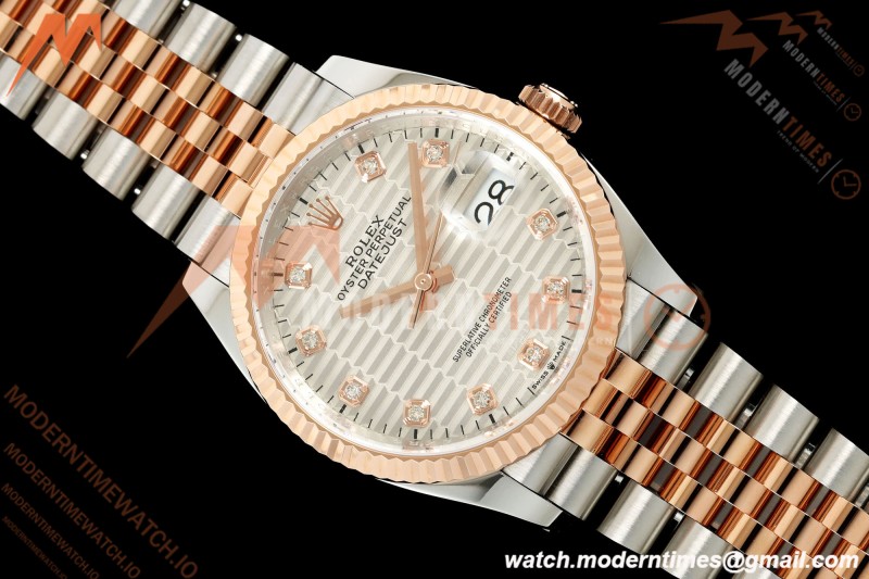 Rolex - Datejust 126231 36mm Jub Flt 904L RG/SS F-Silv/Dia ARF SH3235 | 롤렉스 - 데이트저스트 126231 36mm Jub Flt 904L RG/SS F-실브/Dia ARF SH3235