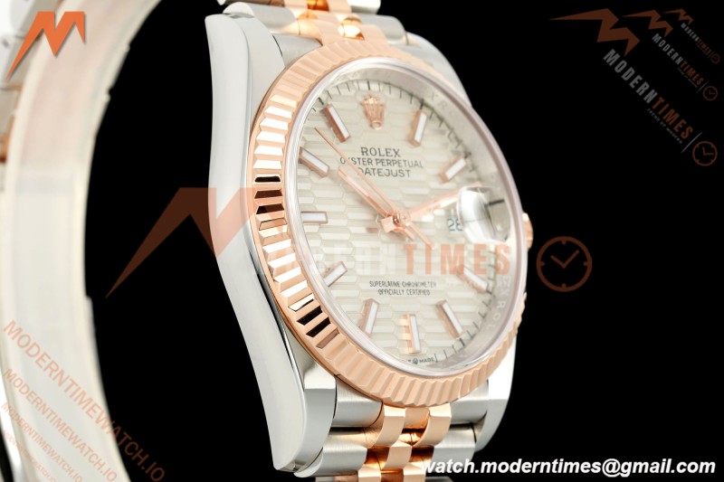 Rolex - Datejust 126231 36mm Jub Flt 904L RG/SS F-Silv/Stk ARF SH3235