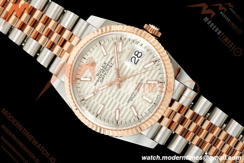 Rolex - Datejust 126231 36mm Jub Flt 904L RG/SS F-Silv/Stk ARF SH3235