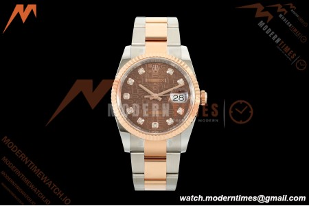 Rolex - Datejust 126231 36mm Oys Flt 904L RG/SS B-Motif/Dia ARF SH3235 | 롤렉스 - 데이트저스트 126231 36mm 오이즈 플라이백 904L RG/SS B-모티프/직경 ARF SH3235
