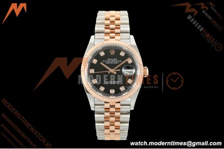 Rolex - Datejust 126231 36mm Jub Flt 904L RG/SS Blk/Dia ARF SH3235 | 롤렉스 - 데이트저스트 126231 36mm 주브 플랫 904L RG/SS 블랙/다이아 ARF SH3235