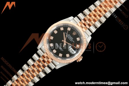 Rolex - Datejust 126231 36mm Jub Flt 904L RG/SS Blk/Dia ARF SH3235