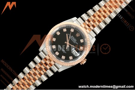 Rolex - Datejust 126231 36mm Jub Flt 904L RG/SS Blk/Dia ARF SH3235 | 롤렉스 - 데이트저스트 126231 36mm 주브 플랫 904L RG/SS 블랙/다이아 ARF SH3235