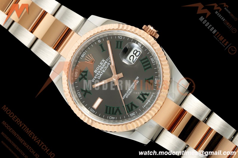 Rolex - Datejust 126231 36mm Oys Flt 904L RG/SS Grey Wimbledon/Roman ARF SH3235 | 롤렉스 - 데이트저스트 126231 36mm 오이스 FLT 904L RG/SS 그레이 윔블던/로만 ARF SH3235